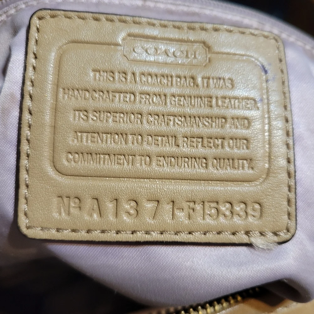 Coach Beige Leather Satchel with Gold Hardware